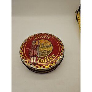 Vintage Allen's Toffee Supreme Antique Tin 9.5" Across